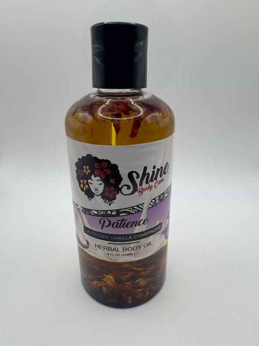Patience Herbal Body Oil- Lavender Vanilla Champagne 8 oz