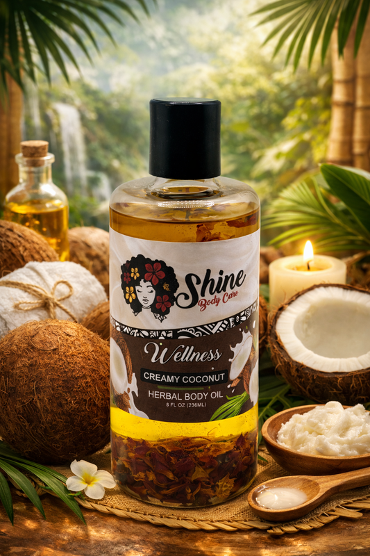 Wellness Herbal Body Oil-Creamy Coconut 8 oz